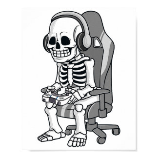 Gaming Halloween Skeleton Scary Gamer Boys Kids  Poster