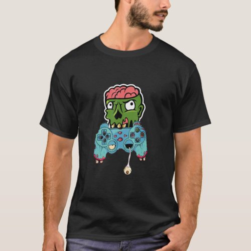 Gaming Halloween Zombie Scary Gamer Boys  T_Shirt