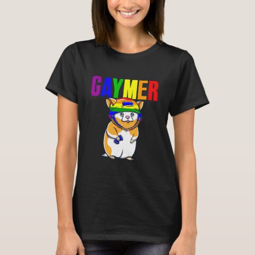 Gaming Hamster Gaymer Gay Pride Lgbtq T_Shirt