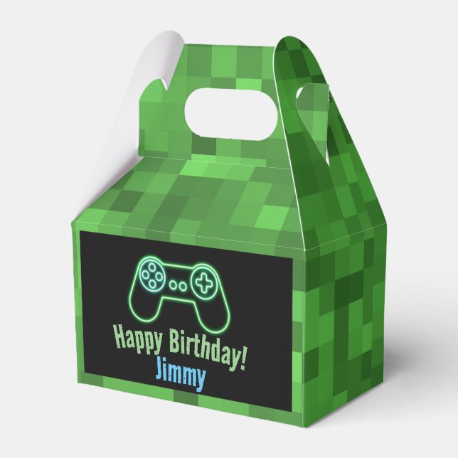 Gaming Happy Birthday Favor Box  (Front Side)