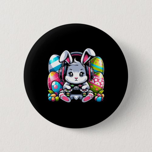 Gaming Happy Easter Day Bunny Egg Funny Boys Kids  Button