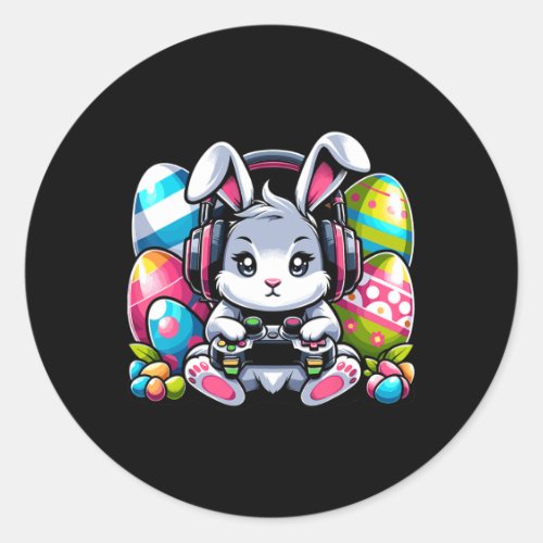 Gaming Happy Easter Day Bunny Egg Funny Boys Kids  Classic Round Sticker