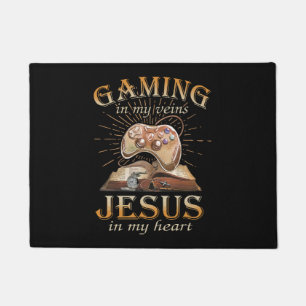 Gaming In My Veins Jesus In My Heart Doormat
