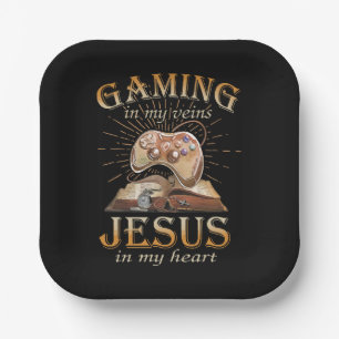Gaming In My Veins Jesus In My Heart Paper Plates