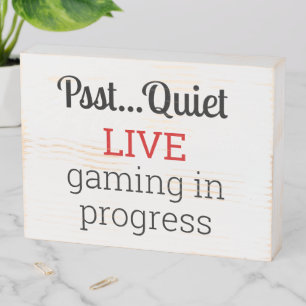 Gaming In Progress Wooden Box Sign