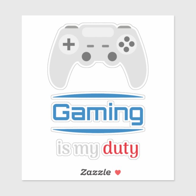 Gaming Is My Duty Gamer Controller Sticker (Sheet)