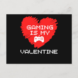 Gaming Is My Valentine Game Heart Valentines Day Postcard