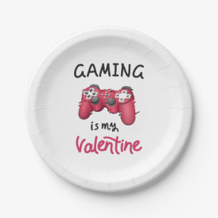 Gaming is my Valentine Paper Plates