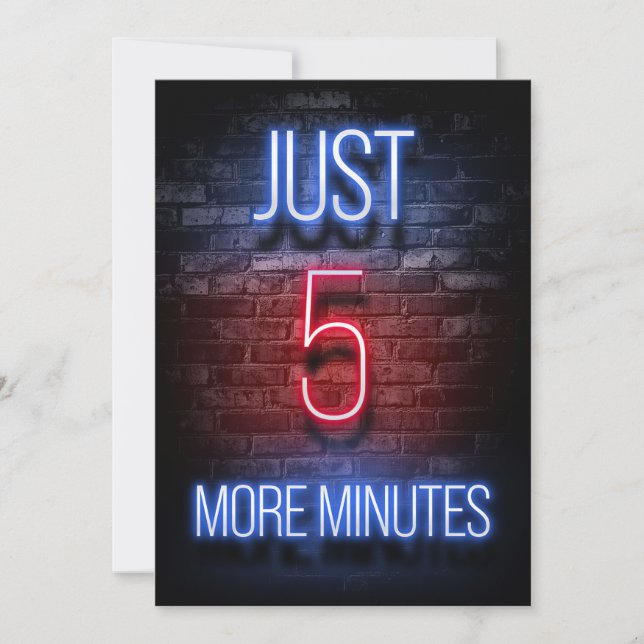 Gaming Just Five More Minutes Save The Date (Front)