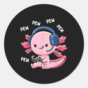 Gaming Kids Boys Girls Anime Video Game Pew Gamer Classic Round Sticker