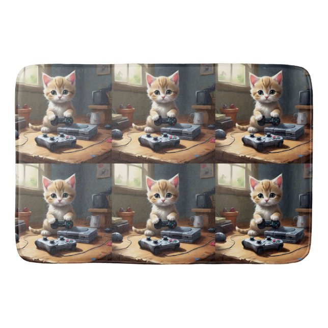 Gaming Kitten Future Youtube Star, Bath Mat (Front)