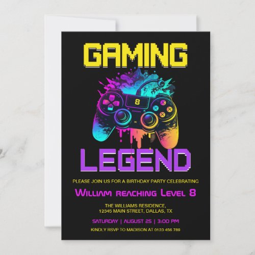 Gaming Legend Invitation