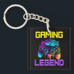 Gaming Legend Keychain<br><div class="desc">Gaming Legend keychain featuring a video game controller - Video Gamer Gift Shirt for video game fanatics who love gaming. Ideal gift for big fans of console,  pc and computer games</div>