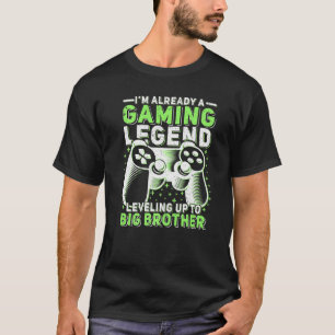 Gaming Legend Leveling Up To Big Brother Gamers Bi T-Shirt