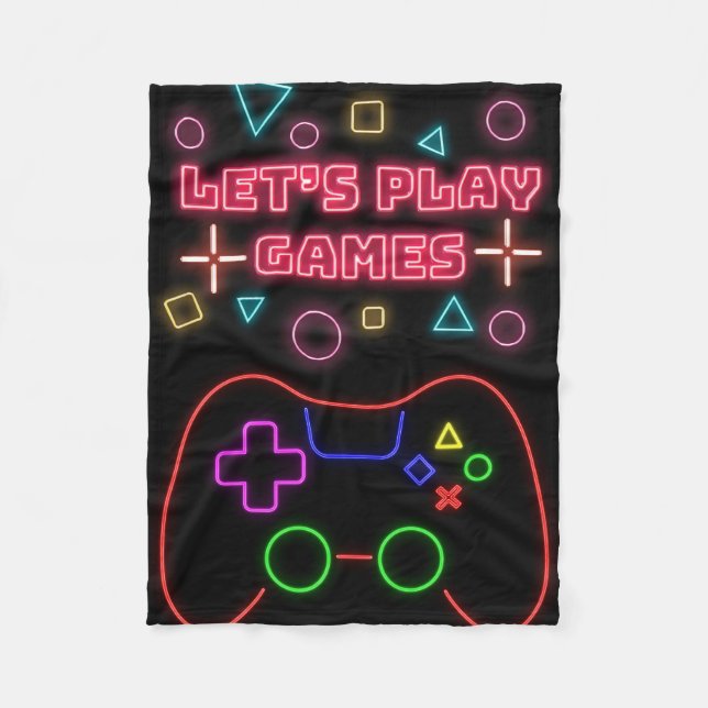 Gaming Lets Play Games Fleece Blanket (Front)