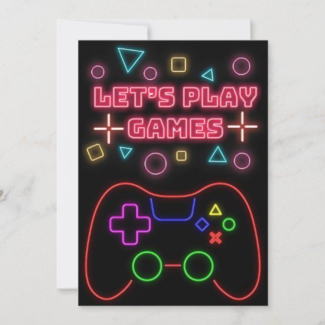 Gaming Lets Play Games Save The Date (Front)