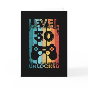 Gaming Level 30 Unlocked 30th Birthday Gift Gamer Card