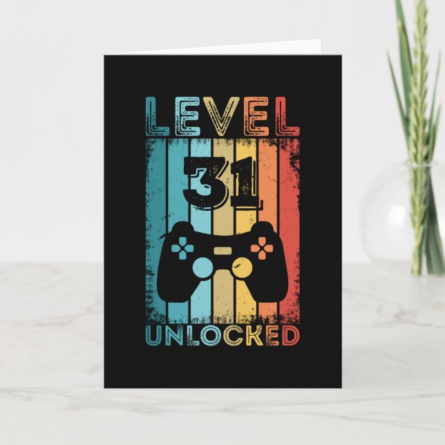 Gaming Level 31 Unlocked 31st Birthday Gift Gamer Card (Front)