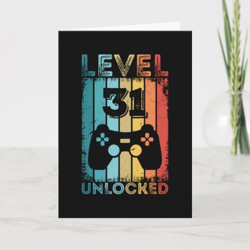 Gaming Level 31 Unlocked 31st Birthday Gift Gamer Card