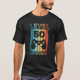 Gaming Level 50 Unlocked 50th Birthday Gift Gamer T-Shirt
