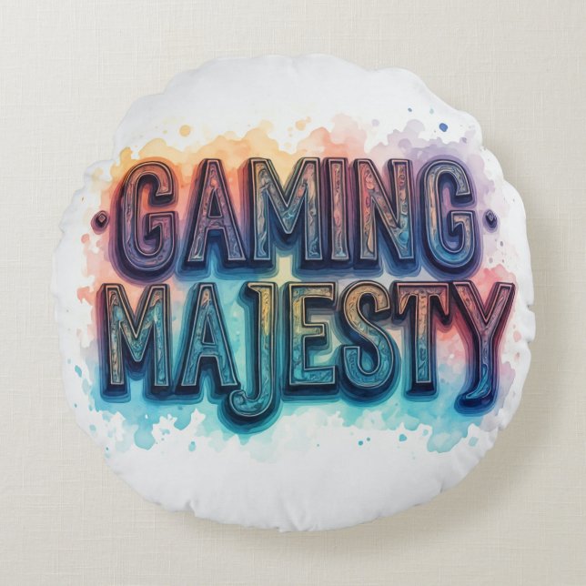 Gaming Majesty  Round Pillow (Front)