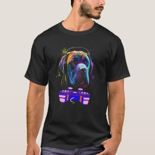 Gaming Mastiff Dog Player Animal Video Gamer Men K T-Shirt