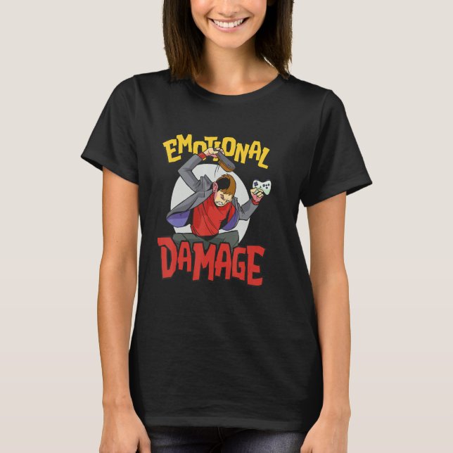 Gaming Meme Slipper Emotional Damage T-Shirt (Front)