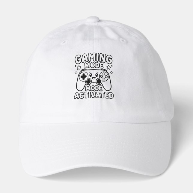 Gaming Mode Activated Cute Kawaii Controller Gamer Hat (Front)