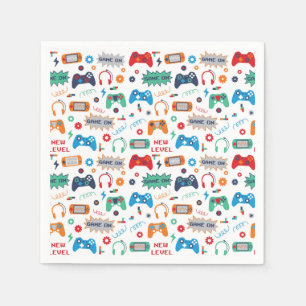 Gaming Paper Napkins, Video Game Party Napkins