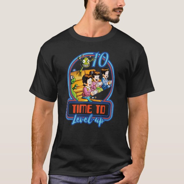 Gaming pc consoles video games 10 years Gamer 10th T-Shirt (Front)