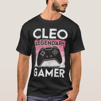 Gaming Personalized Name Cleo Legendary Gamer Girl T-Shirt