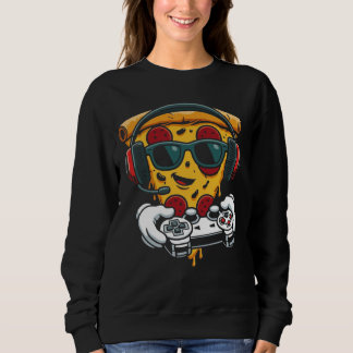 Gaming Pizza Funny Video Gamer Snack Food Lover Me Sweatshirt