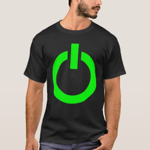 Gaming Power Button Glow Neon Green T-shirt