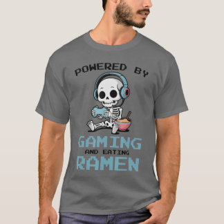 Gaming Powered by Gaming Rame Gamer Piel Art Skele T-Shirt