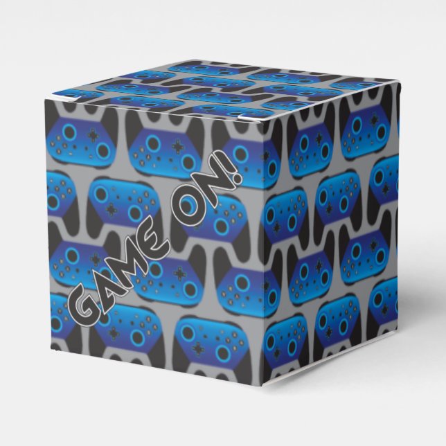 Gaming Pro Gamer Party Favor Box, Blue Boxes (Front Side)
