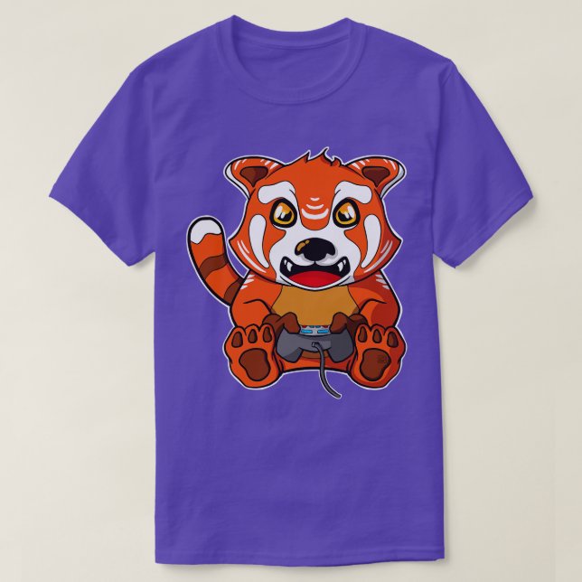 Gaming Red Panda Cute Gamer T-Shirt (Design Front)