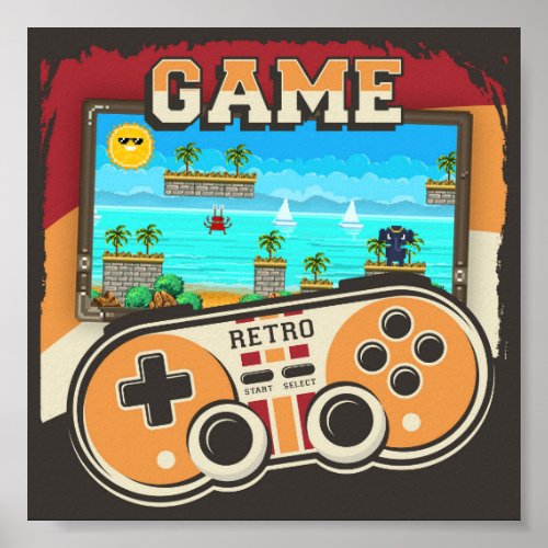 Gaming Remote Controller Retro        Poster