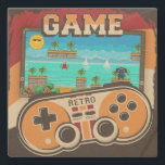 Gaming Remote Controller Retro   Stone Coaster<br><div class="desc">This retro design illustrates a pixel game with game controller. Perfect gift for gamers,  retro lovers,  nostalgia lovers. Do drop by my store for other special designs and Thank you for the support ❤</div>