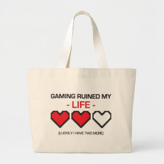GAMING RUINED MY LIFE! LARGE TOTE BAG
