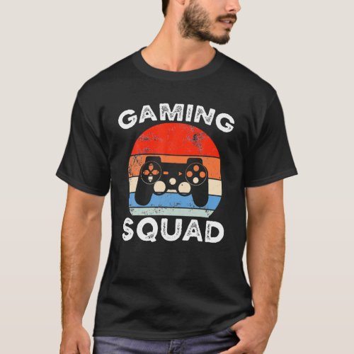 Gaming Squad Vintage Retro Gamer Video Game Player T_Shirt