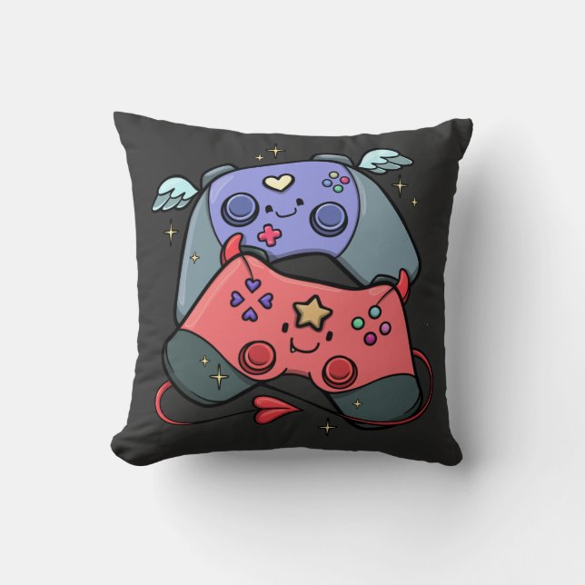Gaming T Shirt Throw Pillow (Front)
