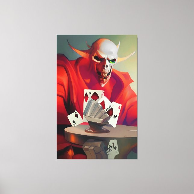 Gaming the Devil Ken Gage Fantasy Canvas Print (Front)