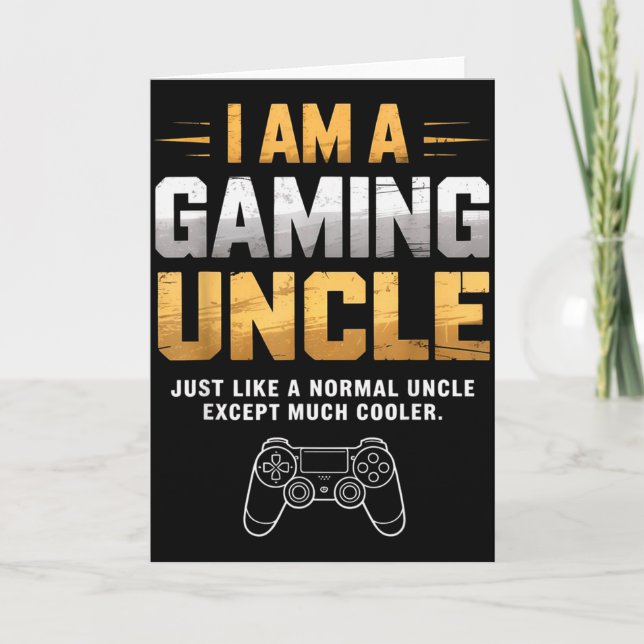 Gaming Uncle Cooler Than Normal Uncle For Mens Boy Card (Front)