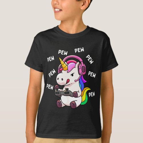 Gaming Unicorn Pew Pew Unicorns Lover Video Game G T_Shirt
