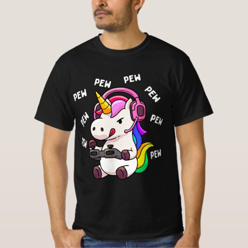 Gaming Unicorn Pew Pew Unicorns Lover Video Game G T_Shirt