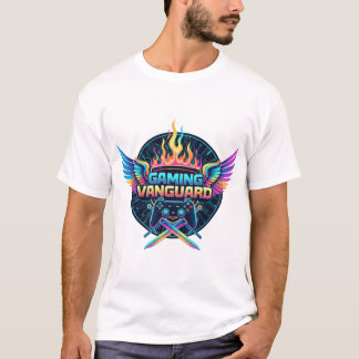 Gaming Vanguard Neon Crest T-Shirt | Futuristic Ga