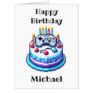 Gaming Vibes Jumbo-Sized Personalized Birthday Card