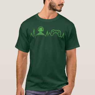Gaming Video Game Controller Gamer Heartbeat funny T-Shirt