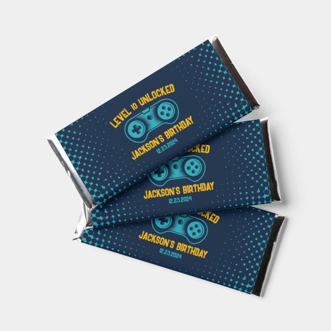 Gaming Video Game Theme Gamer Boy Birthday Party Hershey Bar Favors (Front)