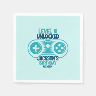 Gaming Video Game Theme Gamer Boy Birthday Party Napkins
